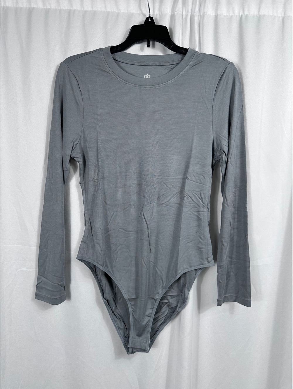 David Archy Women's Long Sleeve MicroModal Bodysuit in Wild Dove, Size Large
